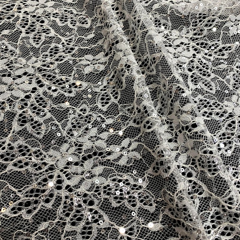 Lace Fabric Sequin Nylon Warp Knit for Women's Wear Wholesale Supplier 18